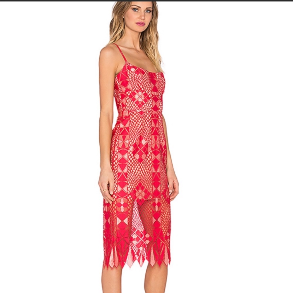 Alese BCBGMaxazaria red cut out dress